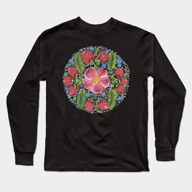 Petrykivka painting flowers composition Long Sleeve T-Shirt by DorianFox